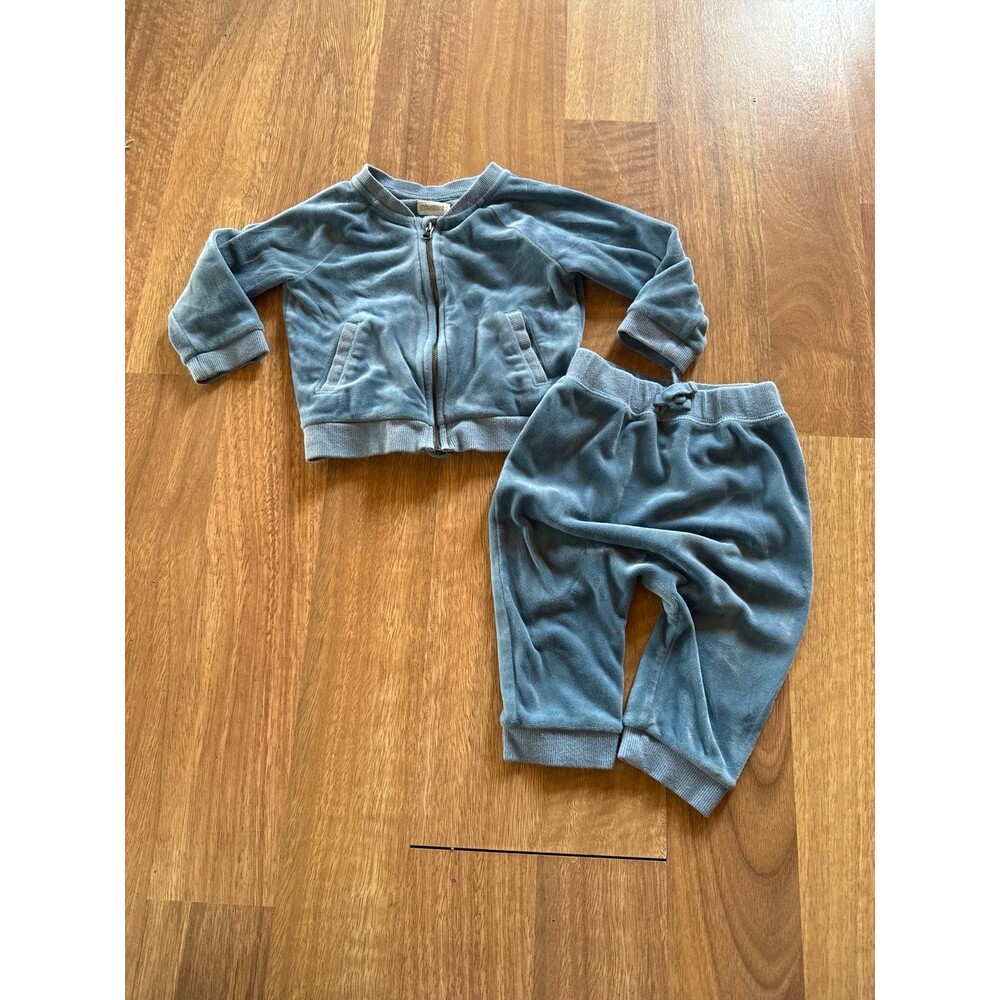 GYMBOREE Baby blue Velour Tracksuit Set
